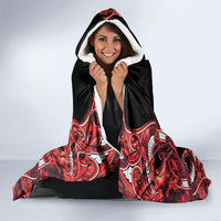 Aotearoa Ngapuhi Hooded Blanket Maori Red Tribal Paua Shell Pattern DT05 - Polynesian Pride