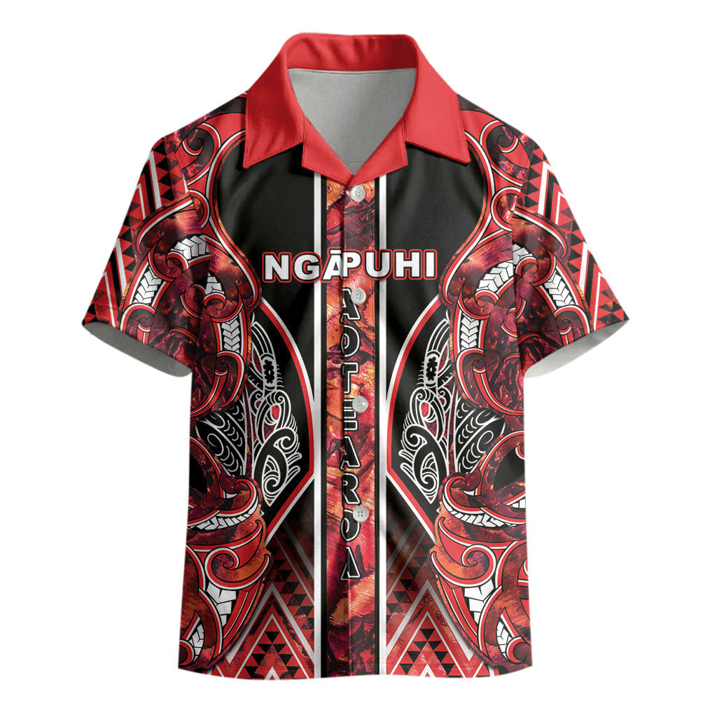 Aotearoa Ngapuhi Kid Hawaiian Shirt Maori Red Tribal Paua Shell Pattern DT05 - Polynesian Pride