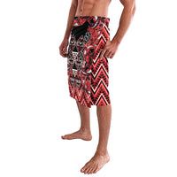 Aotearoa Ngapuhi Lavalava Maori Red Tribal Paua Shell Pattern DT05 - Polynesian Pride
