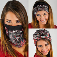 Aotearoa Ngapuhi Neck Gaiter Maori Red Tribal Paua Shell Pattern DT05 - Polynesian Pride