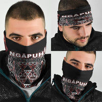 Aotearoa Ngapuhi Neck Gaiter Maori Red Tribal Paua Shell Pattern DT05 - Polynesian Pride