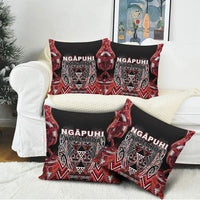 Aotearoa Ngapuhi Pillow Cover Maori Red Tribal Paua Shell Pattern DT05 - Polynesian Pride