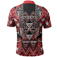 Aotearoa Ngapuhi Polo Shirt Maori Red Tribal Paua Shell Pattern DT05 - Polynesian Pride