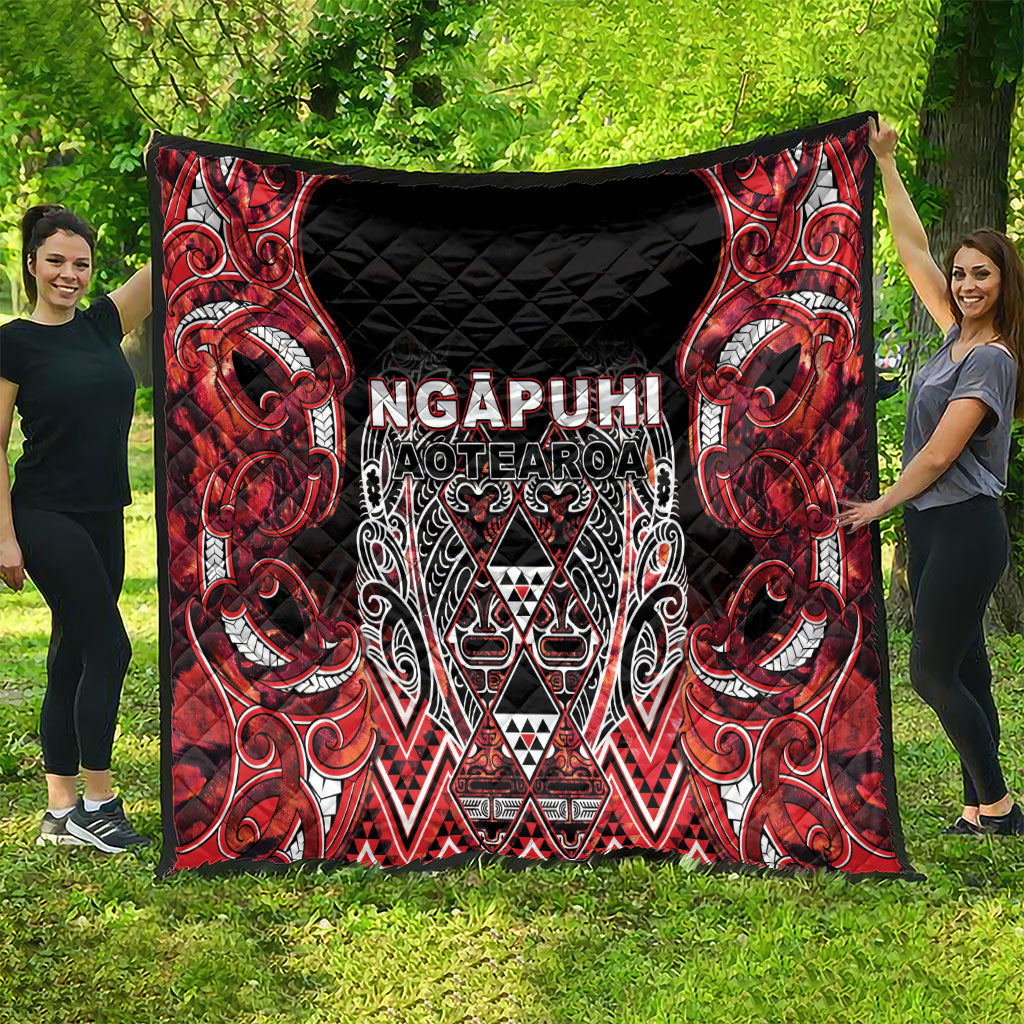 Aotearoa Ngapuhi Quilt Maori Red Tribal Paua Shell Pattern DT05 - Polynesian Pride