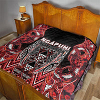 Aotearoa Ngapuhi Quilt Maori Red Tribal Paua Shell Pattern DT05 - Polynesian Pride