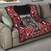 Aotearoa Ngapuhi Quilt Maori Red Tribal Paua Shell Pattern DT05 - Polynesian Pride