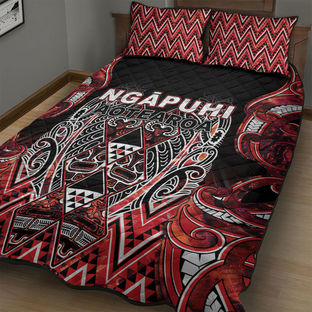 Aotearoa Ngapuhi Quilt Bed Set Maori Red Tribal Paua Shell Pattern DT05 - Polynesian Pride