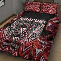 Aotearoa Ngapuhi Quilt Bed Set Maori Red Tribal Paua Shell Pattern DT05 - Polynesian Pride