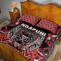 Aotearoa Ngapuhi Quilt Bed Set Maori Red Tribal Paua Shell Pattern DT05 - Polynesian Pride