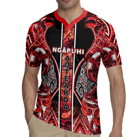 Aotearoa Ngapuhi Rugby Jersey Maori Red Tribal Paua Shell Pattern DT05 - Polynesian Pride