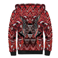 Aotearoa Ngapuhi Sherpa Hoodie Maori Red Tribal Paua Shell Pattern DT05 - Polynesian Pride