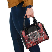 Aotearoa Ngapuhi Shoulder Handbag Maori Red Tribal Paua Shell Pattern DT05 - Polynesian Pride