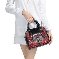 Aotearoa Ngapuhi Shoulder Handbag Maori Red Tribal Paua Shell Pattern DT05 - Polynesian Pride