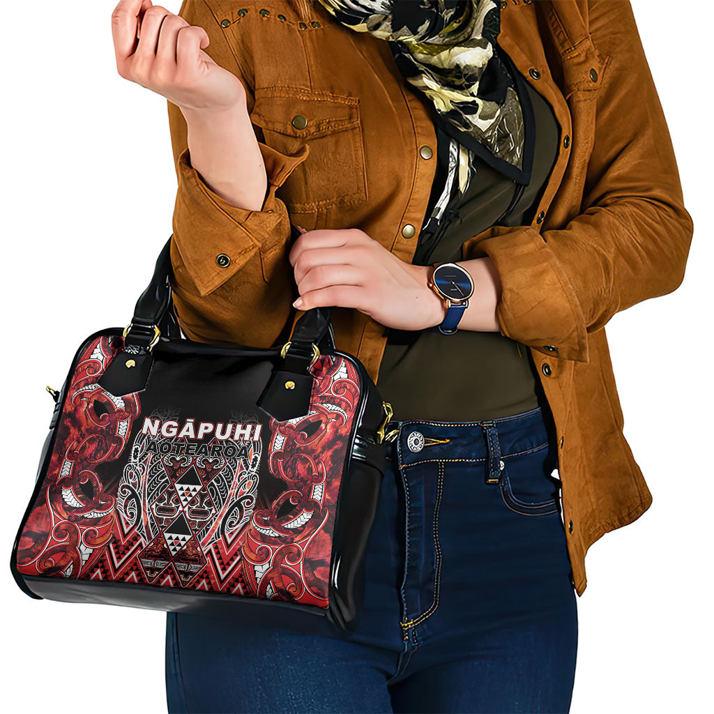 Aotearoa Ngapuhi Shoulder Handbag Maori Red Tribal Paua Shell Pattern DT05 - Polynesian Pride
