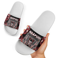 Aotearoa Ngapuhi Slide Sandals Maori Red Tribal Paua Shell Pattern DT05 - Polynesian Pride