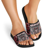 Aotearoa Ngapuhi Slide Sandals Maori Red Tribal Paua Shell Pattern DT05 - Polynesian Pride
