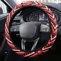 Aotearoa Ngapuhi Steering Wheel Cover Maori Red Tribal Paua Shell Pattern DT05 - Polynesian Pride