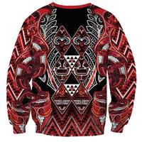 Aotearoa Ngapuhi Sweatshirt Maori Red Tribal Paua Shell Pattern DT05 - Polynesian Pride