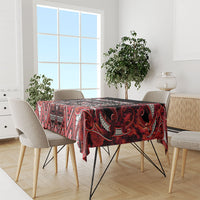 Aotearoa Ngapuhi Tablecloth Maori Red Tribal Paua Shell Pattern DT05 - Polynesian Pride