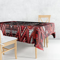 Aotearoa Ngapuhi Tablecloth Maori Red Tribal Paua Shell Pattern DT05 - Polynesian Pride