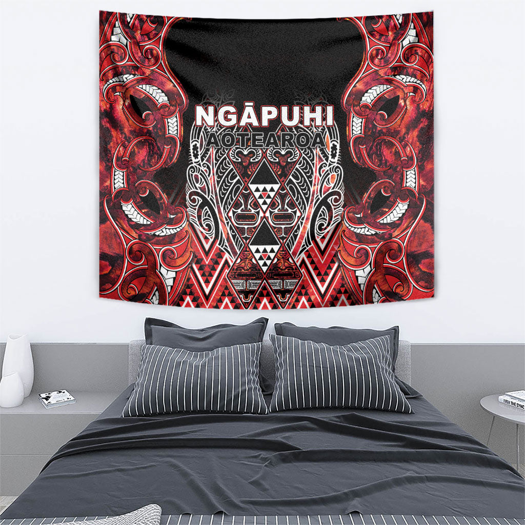 Aotearoa Ngapuhi Tapestry Maori Red Tribal Paua Shell Pattern DT05 - Polynesian Pride