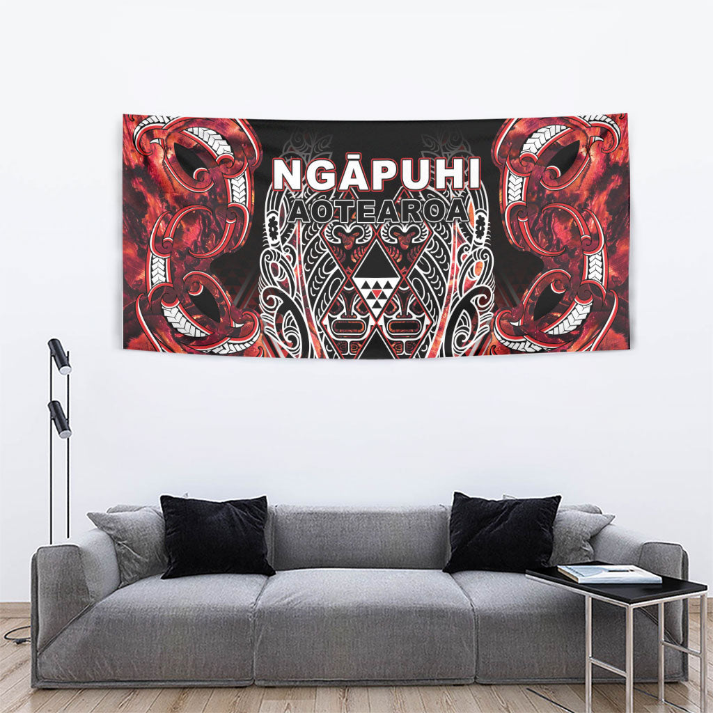 Aotearoa Ngapuhi Tapestry Maori Red Tribal Paua Shell Pattern DT05 - Polynesian Pride