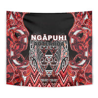 Aotearoa Ngapuhi Tapestry Maori Red Tribal Paua Shell Pattern DT05 - Polynesian Pride