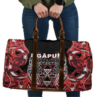 Aotearoa Ngapuhi Travel Bag Maori Red Tribal Paua Shell Pattern DT05 Red - Polynesian Pride