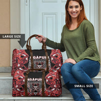Aotearoa Ngapuhi Travel Bag Maori Red Tribal Paua Shell Pattern DT05 - Polynesian Pride
