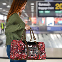 Aotearoa Ngapuhi Travel Bag Maori Red Tribal Paua Shell Pattern DT05 - Polynesian Pride