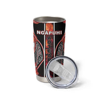 Aotearoa Ngapuhi Tumbler Cup Maori Red Tribal Paua Shell Pattern DT05 - Polynesian Pride