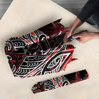 Aotearoa Ngapuhi Umbrella Maori Red Tribal Paua Shell Pattern DT05 - Polynesian Pride