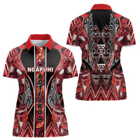Aotearoa Ngapuhi Women Polo Shirt Maori Red Tribal Paua Shell Pattern DT05 - Polynesian Pride