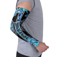 Aotearoa Ngati Porou Arm Sleeves Maori Light Blue Tribal Paua Shell Pattern DT05 - Polynesian Pride