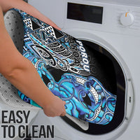 Aotearoa Ngati Porou Bathroom Set Maori Light Blue Tribal Paua Shell Pattern DT05 - Polynesian Pride