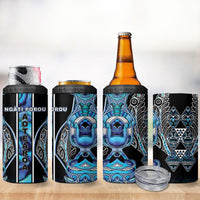 Aotearoa Ngati Porou 4 in 1 Can Cooler Tumbler Maori Light Blue Tribal Paua Shell Pattern DT05 - Polynesian Pride