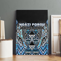 Aotearoa Ngati Porou Canvas Wall Art Maori Light Blue Tribal Paua Shell Pattern DT05 - Polynesian Pride