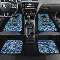 Aotearoa Ngati Porou Car Mats Maori Light Blue Tribal Paua Shell Pattern DT05 Set 4pcs Blue - Polynesian Pride
