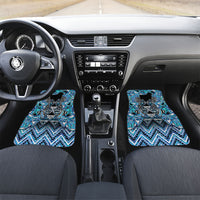 Aotearoa Ngati Porou Car Mats Maori Light Blue Tribal Paua Shell Pattern DT05 Set 2pcs - Front Blue - Polynesian Pride