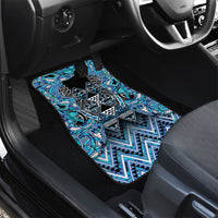 Aotearoa Ngati Porou Car Mats Maori Light Blue Tribal Paua Shell Pattern DT05 - Polynesian Pride