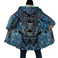 Aotearoa Ngati Porou Cloak Maori Light Blue Tribal Paua Shell Pattern DT05 - Polynesian Pride