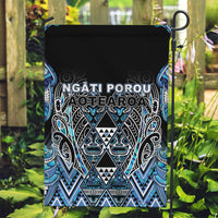 Aotearoa Ngati Porou Garden Flag Maori Light Blue Tribal Paua Shell Pattern DT05 Garden Flag Blue - Polynesian Pride