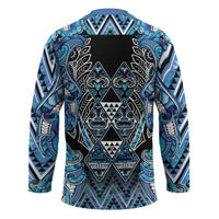 Aotearoa Ngati Porou Hockey Jersey Maori Light Blue Tribal Paua Shell Pattern DT05 - Polynesian Pride