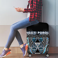 Aotearoa Ngati Porou Luggage Cover Maori Light Blue Tribal Paua Shell Pattern DT05 - Polynesian Pride
