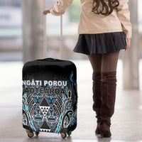 Aotearoa Ngati Porou Luggage Cover Maori Light Blue Tribal Paua Shell Pattern DT05 - Polynesian Pride