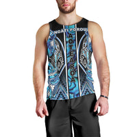 Aotearoa Ngati Porou Men Tank Top Maori Light Blue Tribal Paua Shell Pattern DT05 - Polynesian Pride