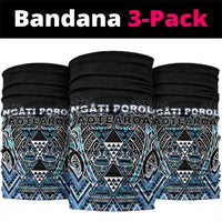 Aotearoa Ngati Porou Neck Gaiter Maori Light Blue Tribal Paua Shell Pattern DT05 package One Size: 25*50cm Blue - Polynesian Pride