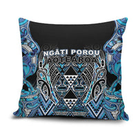 Aotearoa Ngati Porou Pillow Cover Maori Light Blue Tribal Paua Shell Pattern DT05 Blue - Polynesian Pride