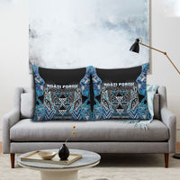 Aotearoa Ngati Porou Pillow Cover Maori Light Blue Tribal Paua Shell Pattern DT05 - Polynesian Pride