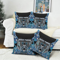 Aotearoa Ngati Porou Pillow Cover Maori Light Blue Tribal Paua Shell Pattern DT05 - Polynesian Pride